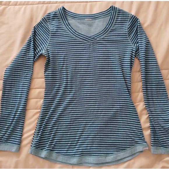Eddie Bauer Navy Striped Long Sleeve Tee - Picture 2 of 8